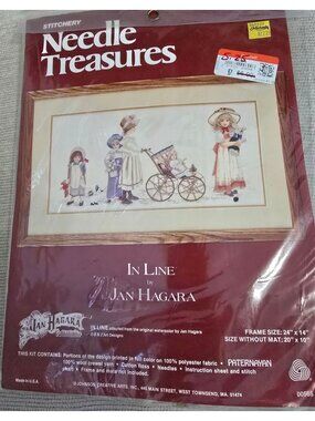 Needle Treasures Jan Hagara "In Line" Crewel Kit 24"x14" Vintage Stitchery